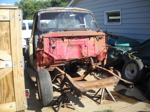 1954 Ford F-100 - 9-5-2012: Got the front clip pulled today.