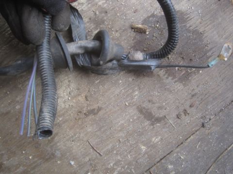 1993 Ford Bronco - This shows the grommetts where the harness leaves the tailgate on the driver's side, including the ground wire. Should be at least 6 inches…