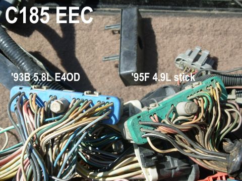 1983 Ford Bronco - I expected more incompatibilities, but I only had to change 2 pins to make the '93 5.8L E4OD EEC connector work with the '95 4.9L stickshif…