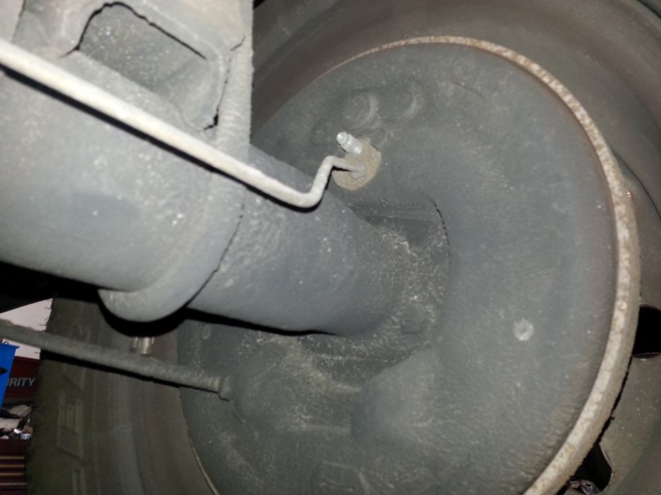 Rear brake drum and suspension components