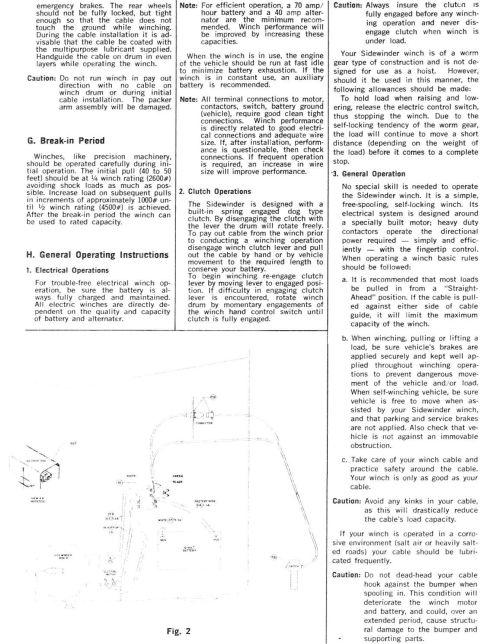 1976 Ford Bronco - Hickey Sidewinder II winch owner's manual IF THE IMAGE IS TOO SMALL, click it.