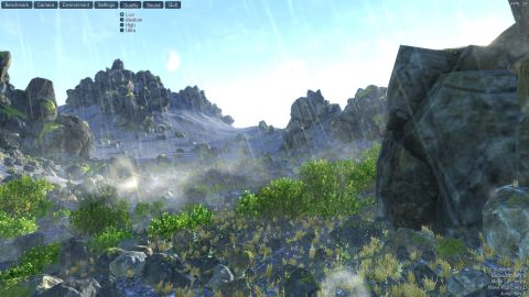 1992 Ford F-150 - A digital rendering of a , mountainous terrain experiencing heavy rainfall under a bright sky. The Supermotors logo is visible in the lower…