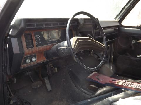 1981 Ford Bronco - Interior view of a 1981 Ford Bronco, the dashboard and steering wheel.