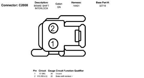 2007 Ford Crown Victoria - this is the standard interlock for 05-11 models. non-sport LX, pins 1 and 2 are found on all models.