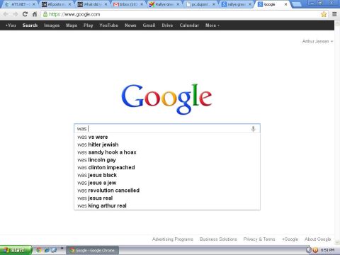 2003 Ford Crown Victoria - A screenshot shows a Google search page with various search suggestions appearing after typing 'was'.