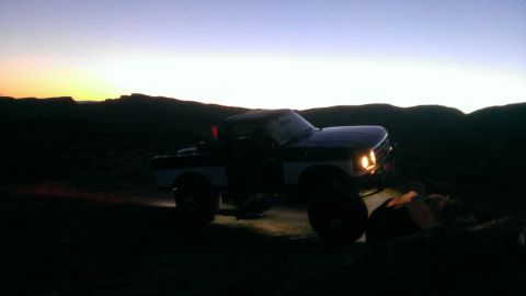 1994 Ford Bronco - This 1994 Ford Bronco is seen from a 3q-front angle as the sun sets.