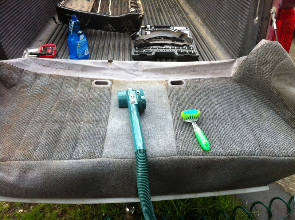 This was my method of cleaning. Warm water with carpet cleaner and a hand brush for the set in spots.