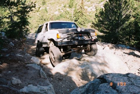 1996 Ford Bronco - Keith going up Jaws 1 on Blanca. 8-3-2003.