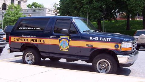 1994 Ford Bronco - This Ford Bronco served as a K-9 unit vehicle for the Pennsylvania Capitol Police.