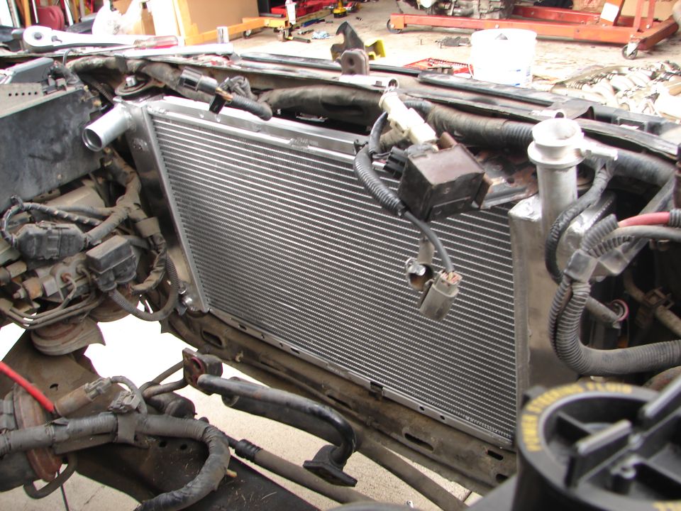 New radiator installed in engine bay