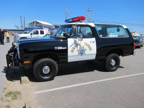 1991 Ford LTD Crown Victoria - This Dodge Ramcharger is marked as Highway Patrol and has an 'Out of Service' sticker on the rear window.