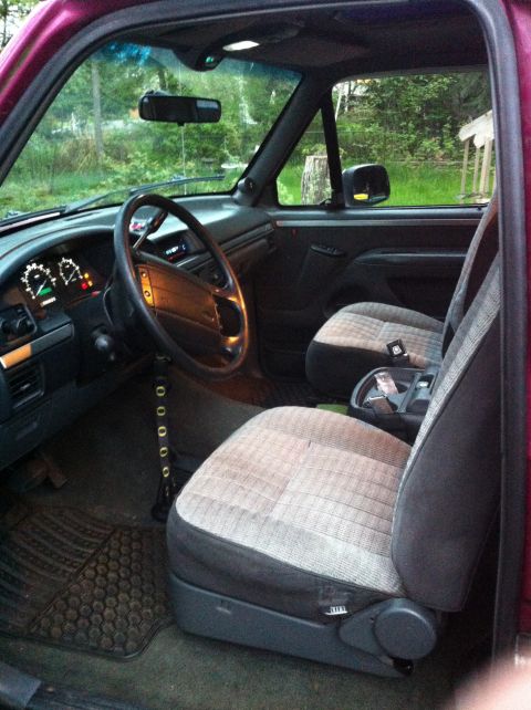 1992 Ford F-150 - buckets seats and console from an 89' Bronco. Much better than the old ones.