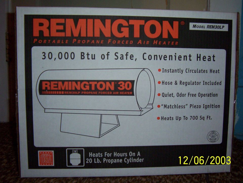My new 30,000 BTU Forced Air Propane Heater. Got it at Menards in Mishawaka, IN.