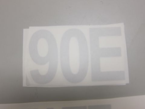 1991 Ford LTD Crown Victoria - A decal with the numbers 90 and the letter E is shown against a plain background.