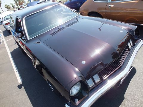 2003 Ford Crown Victoria - dark maroon coupe is photographed from a high front three-quarter angle showing its chrome bumper and louvered hood.