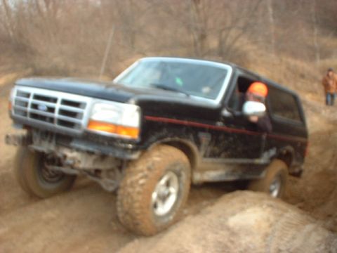 1993 Ford Bronco - This 1993 Ford Bronco is navigating a challenging off-road course.