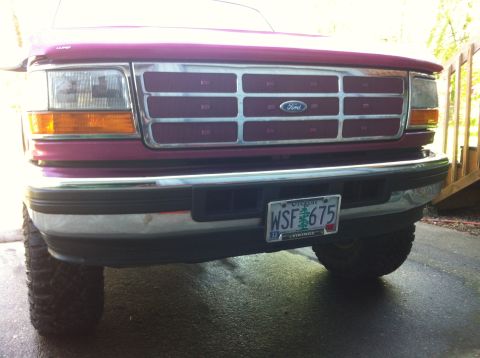 1992 Ford F-150 - Powerstoke bumper. This one has some dings. *Found another one in almost perfect shape and put it on.