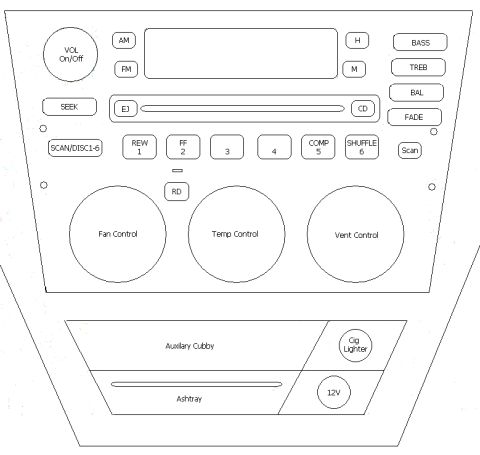 2001 Ford Taurus - original console layout