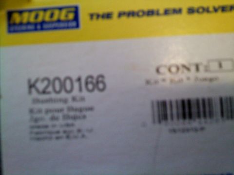 1999 Mercury Grand Marquis - Box for Moog K200166 swaybar bushings kit, labeled 'The Problem Solvers'.