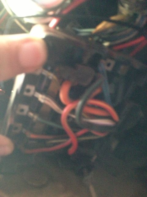 1979 Ford Bronco - Close-up of a tangled automotive wiring harness with multiple colored wires visible.