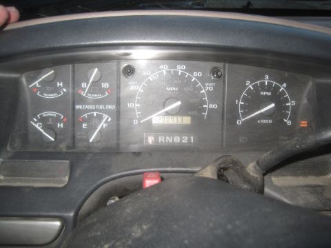1993 Ford Bronco - Dashboard gauges from a 1993 Ford Bronco, showing odometer reading 200733.3.