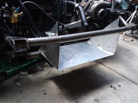 1995 Ford Probe - Custom fabricated aluminum air dam and support structure mounted to vehicle chassis.