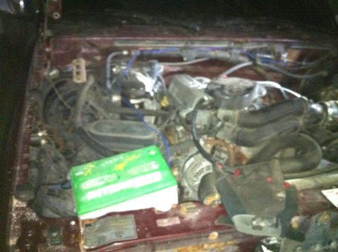1996 Ford Bronco - Poor Shot of engine compartment before disassembly.