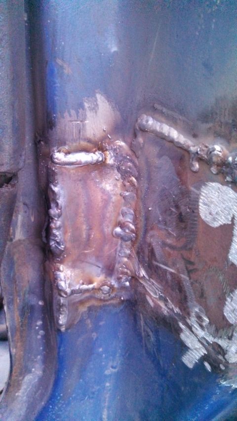 1979 Ford Bronco - Detail of welded metal structure, likely part of a vehicle frame or repair.