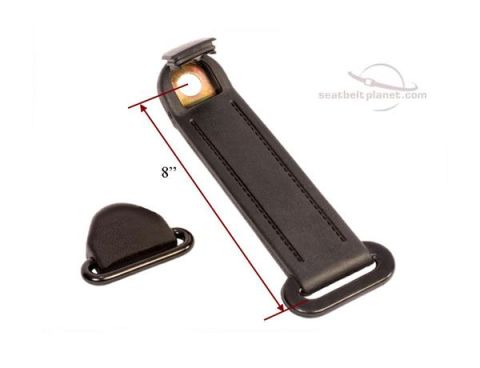1969 Ford Torino - A black seatbelt buckle and strap are shown with a measurement indicator.