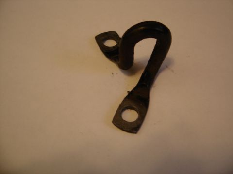 1996 Ford Bronco - A metal bracket with a hook and two mounting holes is shown against a light background.