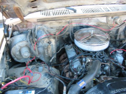 1983 Ford Bronco - Engine 2...notice the nice 14 gauge wire for my custom kill switch.