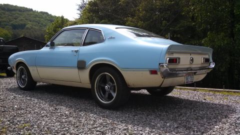 1973 Ford Maverick - This 1973 Ford Maverick coupe is shown in a two-tone paint scheme with aftermarket wheels.
