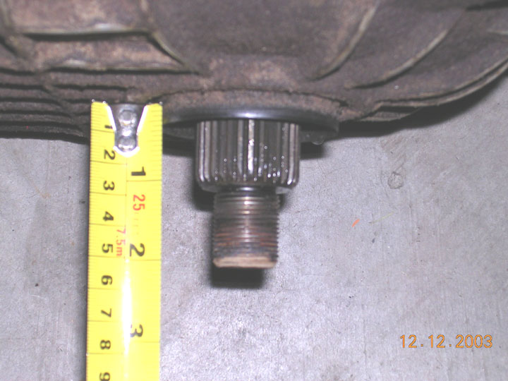 front output shaft with the fixed yoke removed