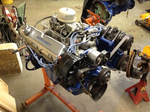 1988 Ford Bronco - Ford Motorsport engine assembly on a stand, ready for installation or rebuild.