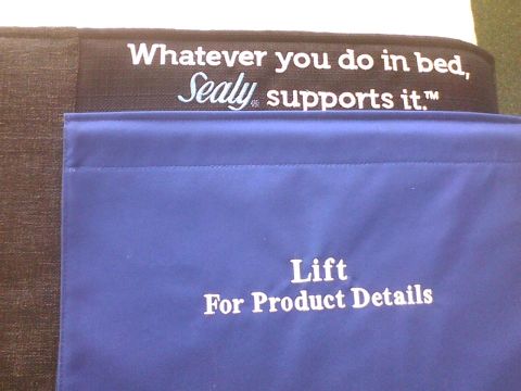 2003 Ford Crown Victoria - Sealy mattress tag provides product details and support information.