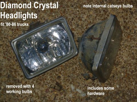 1983 Ford Bronco - '80-86 aftermarket headlights with bulbs (probably all working) & some hardware (as shown)
