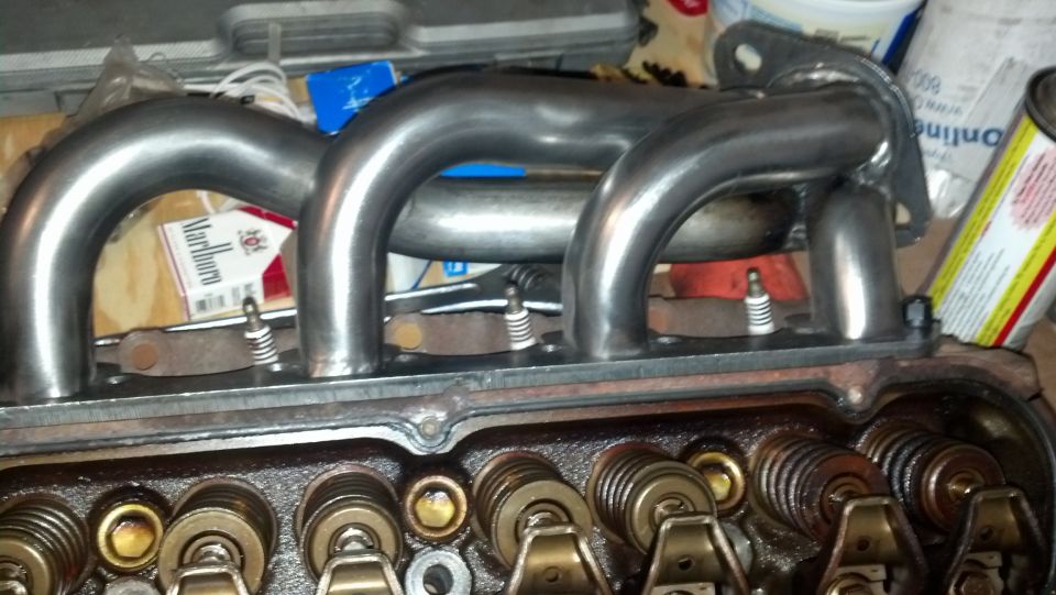 JBA 1627S Headers, Passenger's Side, on GT40P head.