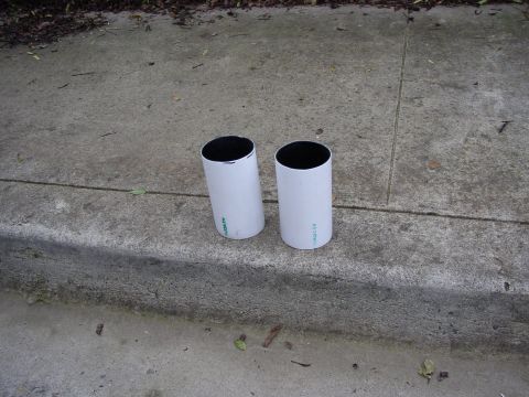 1989 Ford Bronco - I cut the PVC pipe to 6". not precisely 6", but its in the vicinity of 6".