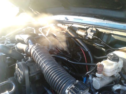 1996 Ford Bronco - 5/22/13 I have such bad blowby on this engine that the combustion gasses are blowing through the dipstick tube and the PCV system. I alread…
