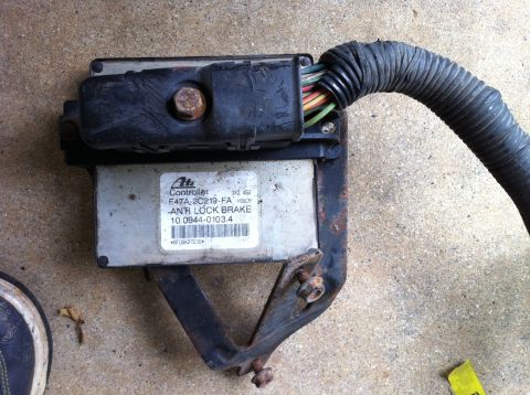 1992 Ford Bronco - Anti-lock brake controller unit with attached wiring harness, part number F47A-2C219-FA.