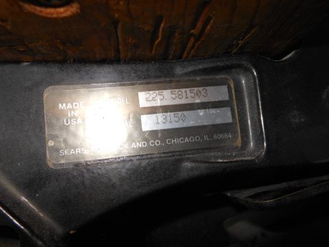 1996 Ford F-150 - Data plate from Sears, Roebuck and Co. shows manufacturing details and part numbers.