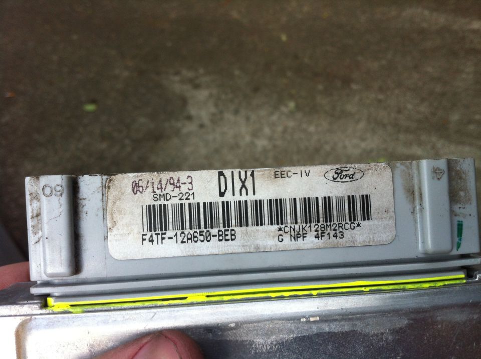 Presumeably a MAF EEC-IV from 1994 F250 5.0 MAF E4OD. Code is DIZ1 or part # F4TF-12A650-BEB. It does have a J3 port, however I am unsure it wil allow any tuning. Will update once I find out.