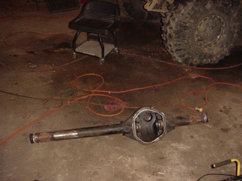 1992 Ford Bronco - Rear axle assembly from a Ford Bronco, likely undergoing maintenance or modification.