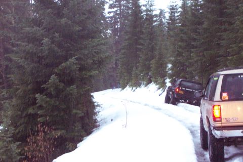 1996 Ford Bronco - Jim working his way out of the ditch. (12/13/2003)