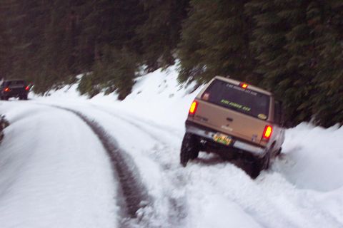 1996 Ford Bronco - Further up the road it was Anne's turn to slide into the ditch. (12/13/2003)