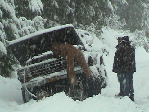 1994 Ford Explorer - Jim eagerly working on his truck, Ken & Nick assisting.