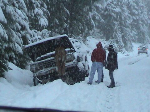 1994 Ford Explorer - Jim working on his broken truck, my Explorer is stuck behind him, he figured if he could move his then I shouldn't move mine either (just k…