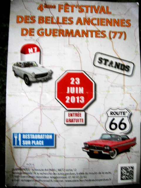 1991 Ford LTD Crown Victoria - Event poster for a French classic car festival with map background and date details.