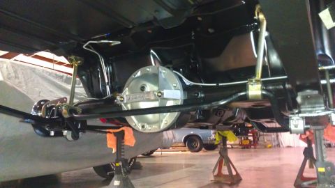 1972 Pontiac Trans Am - Close-up of the rear axle assembly, showing the differential and suspension components.