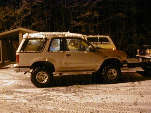 1994 Ford Explorer - A 1994 Ford Explorer is parked in the snow during winter.